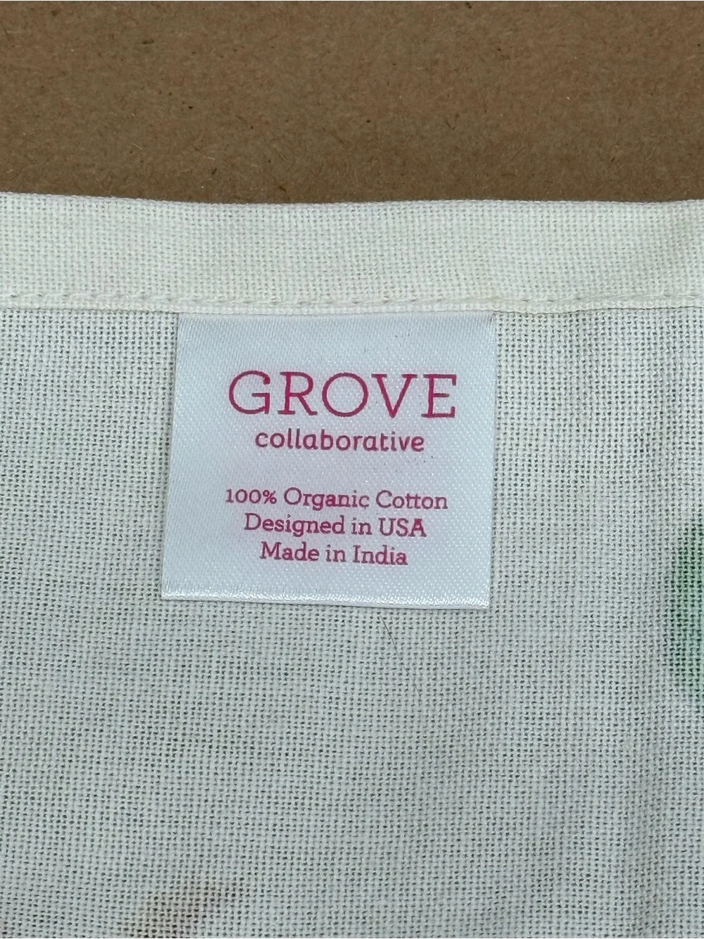 Grove Collaborative Pomegranate Design Tea Towel Organic 100% Cotton New Unused